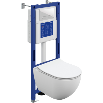 Комплект CERSANIT BRASKO SMART DPL EO slim инсталляция AQUA 40 SMART M кнопка ESTETICA пластик белый LP
